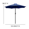 Flash Furniture Faux Teak 30 x 48 Patio Table-Navy Umbrella & Base XU-DG-UH3048-UB19BNV-GG